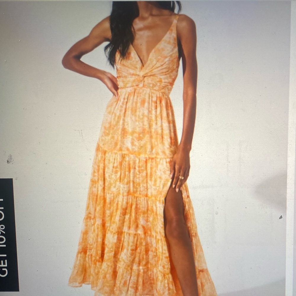 Astr the label Orange Tie-Dye Maxi Dress